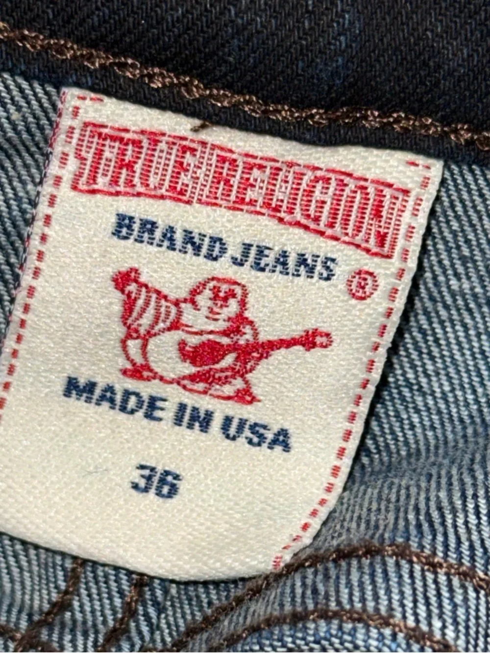 👖🎸 TRUE RELIGION Bobby‎ Straight Dark Wash | Made In USA | Men's Sz 38X34